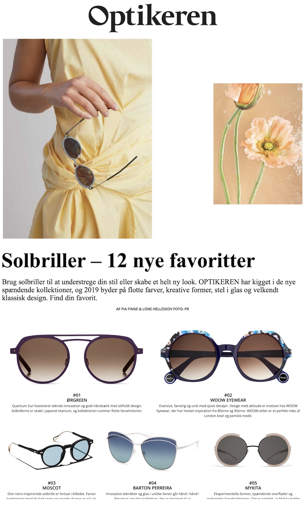 Opsætning + design af kampagneartikler til magasinet Optikerens website (WordPress)